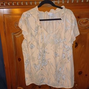 Plus size Liz Claiborne Floral Top, Womens, 1X